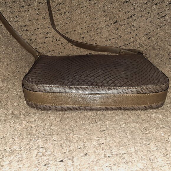 Vintage LANCEL PARIS 1876-Messenger Bag-Chevron-Grey/Green Leather/Shoulder-EX - Picture 7 of 12